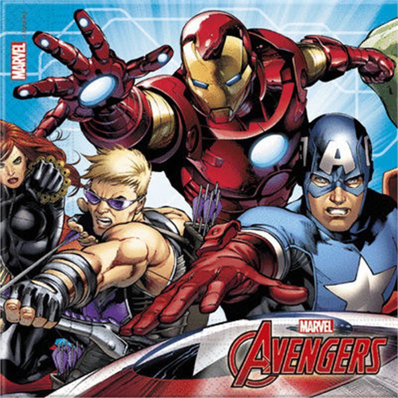 Tovaglioli 33x33 cm Avengers Mighty 20 pezzi