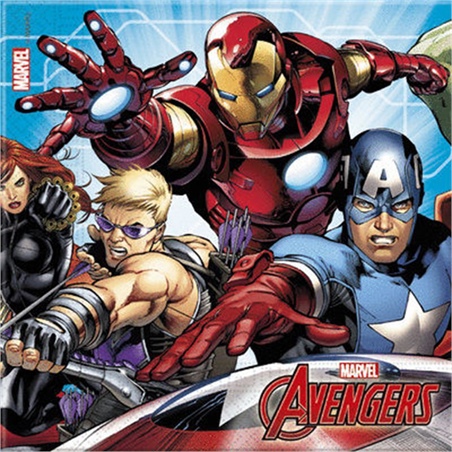 Tovaglioli 33x33 cm Avengers Mighty 20 pezzi