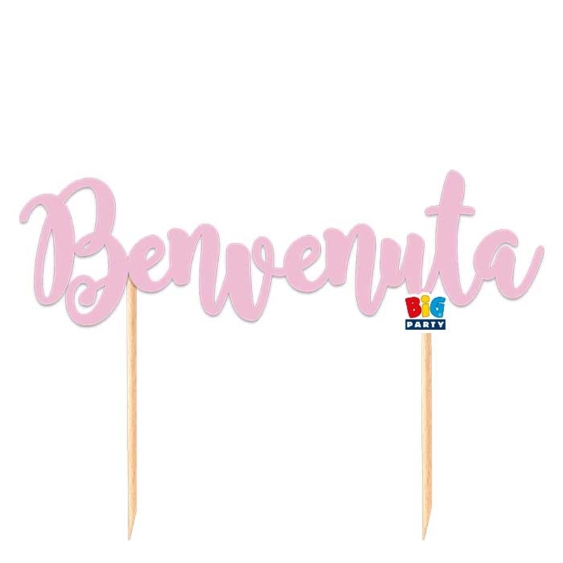 Cake Topper Italic cm 20x15 Benvenuta