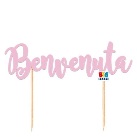 Cake Topper Italic cm 20x15 Benvenuta