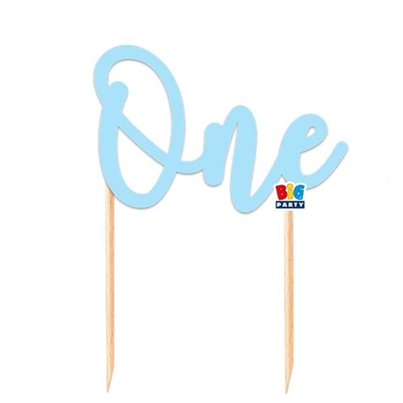 Cake Topper Italic cm.16x16 One Light Blue