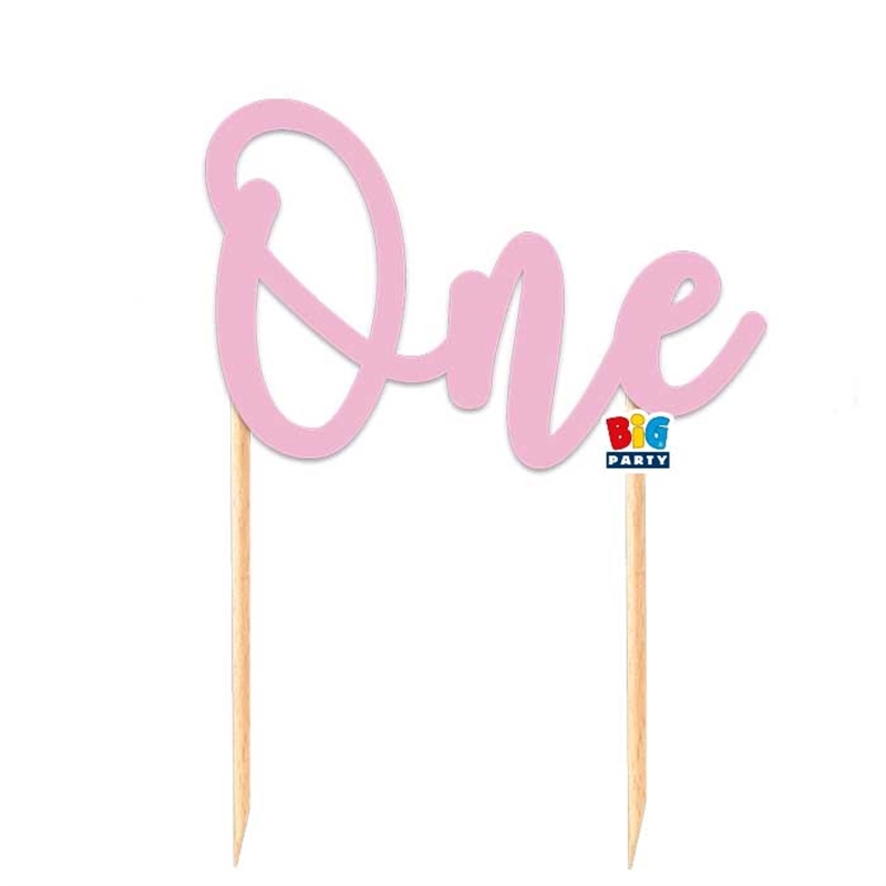 Cake Topper Italic cm. 16x16 One Pink