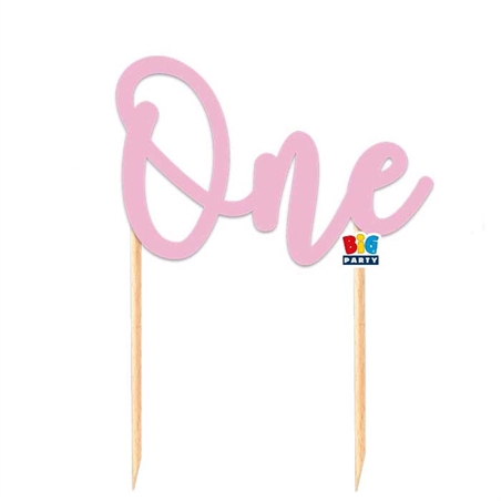 Cake Topper Italic cm. 16x16 One Pink