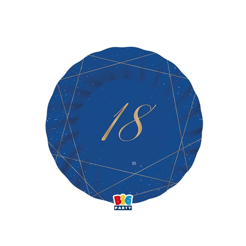 8 Piatti cm. 20 18 Anni Blue Gold