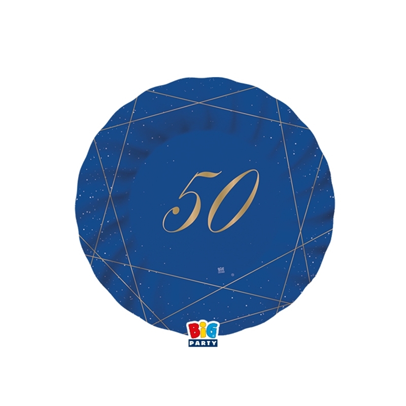 8 Piatti cm. 20 50 Anni Blue Gold