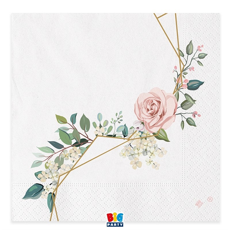20 Tovaglioli cm. 33 x 33 Floral Geometric