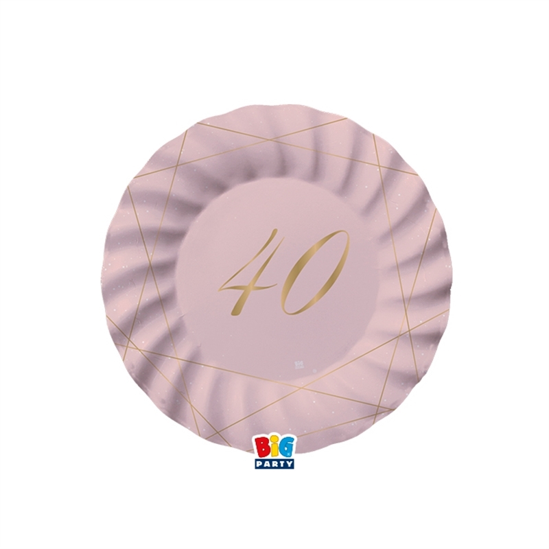 8 Piatti cm. 20 40 Anni Rose