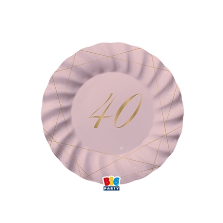 8 Piatti cm. 20 40 Anni Rose