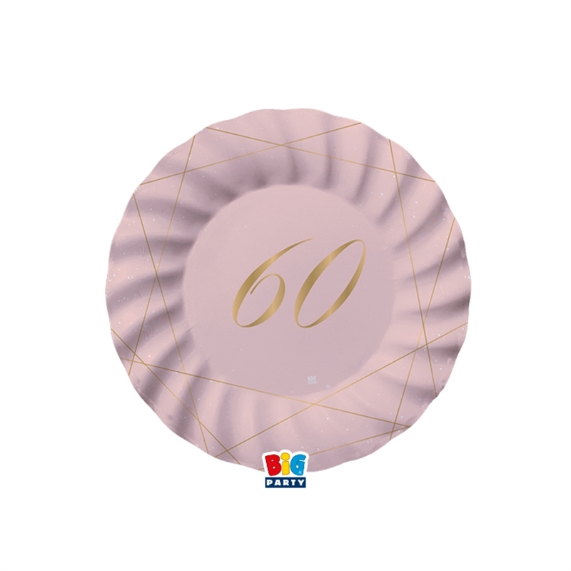 8 Piatti cm. 20 60 Anni Rose