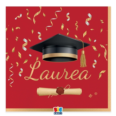 20 Tovaglioli cm. 33 x 33 Laurea Glamour