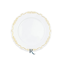 6-piatti-plastica-riutilizzabili-elegant-white-gold-18-cm