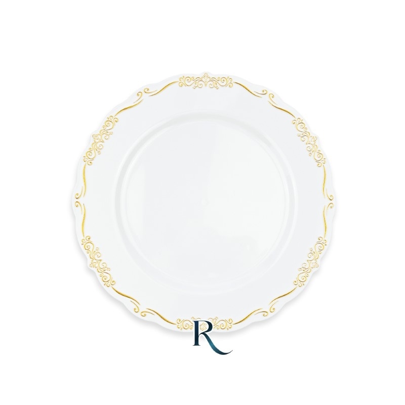 6-piatti-plastica-riutilizzabili-elegant-white-gold-18-cm
