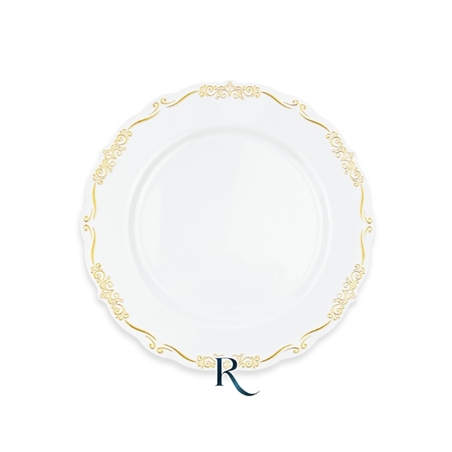 6-piatti-plastica-riutilizzabili-elegant-white-gold-18-cm