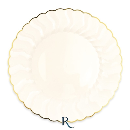 6-piatti-plastica-riutilizzabili-shell-ivory-gold-26-cm