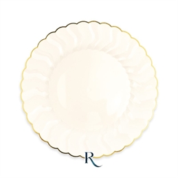 6-piatti-plastica-riutilizzabili-shell-ivory-gold-23-cm