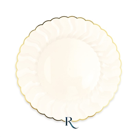 6-piatti-plastica-riutilizzabili-shell-ivory-gold-23-cm