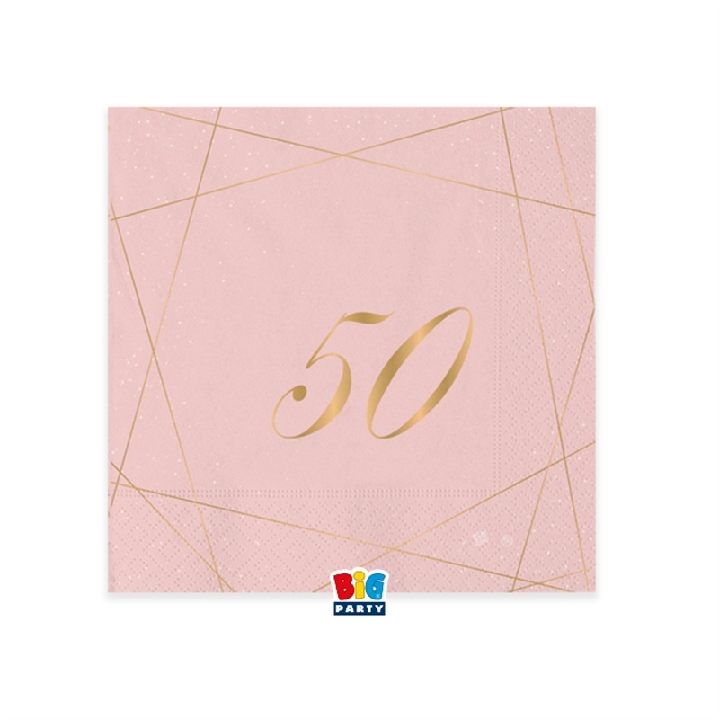 20 Tovaglioli cm.25 x 25 50 Anni Rose