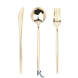 set-18-posate-plastica-riutilizzabili-modern-gold-22-cm