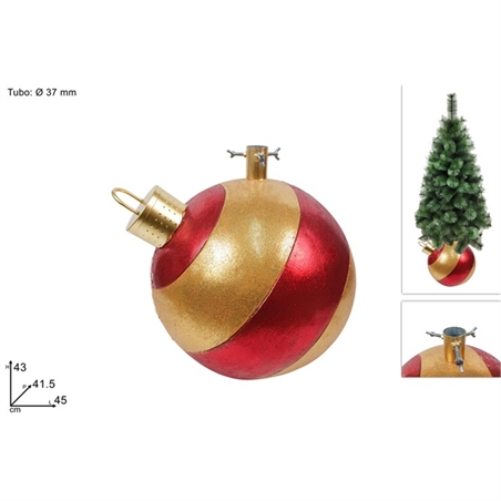 base-albero-natale-palla-rosso-oro