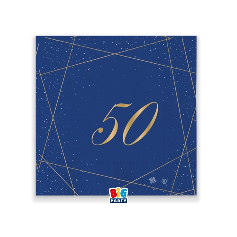 20 Tovaglioli cm. 25 x 25 50 Anni Blue Gold