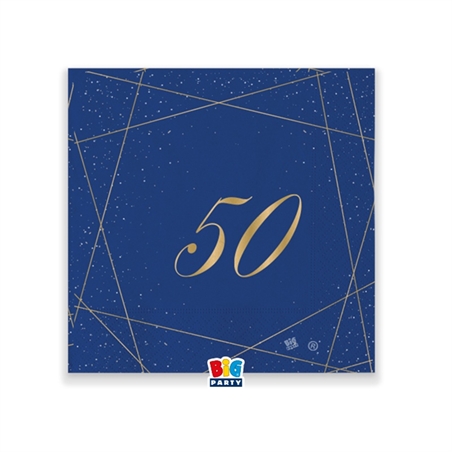 20 Tovaglioli cm. 25 x 25 50 Anni Blue Gold