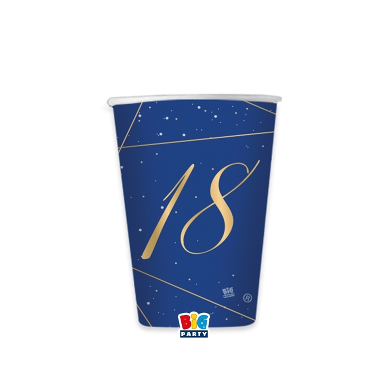 8 Bicchieri cc. 200 18 Anni Blue Gold