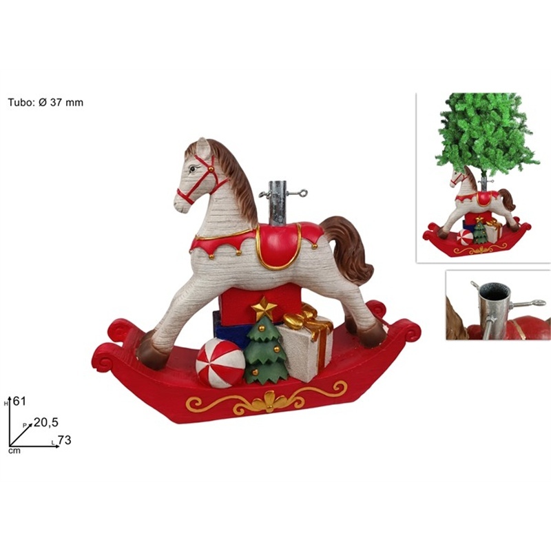 base-albero-natale-cavalluccio-decoro-rosso