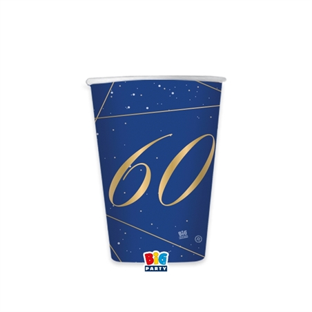 8 Bicchieri cc. 200 60 Anni Blue Gold