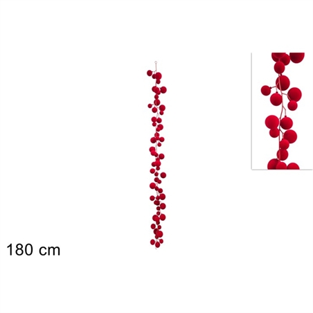 ghirlanda-natalizia-180-cm-palline-velluto-rosso