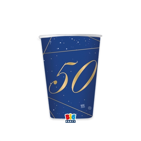 8 Bicchieri cc. 200 50 Anni Blue Gold