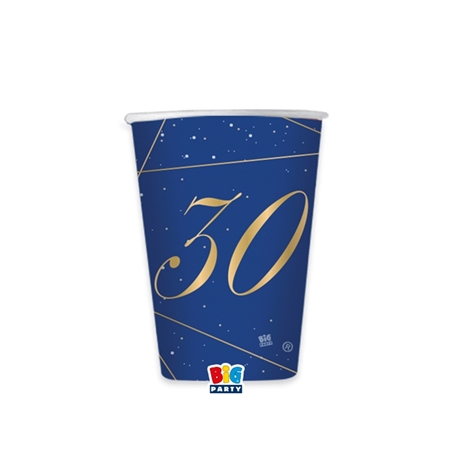 8 Bicchieri cc. 200 30 Anni Blue Gold