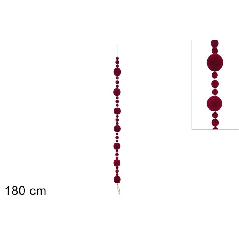 ghirlanda-natalizia-palle-velluto-bordeaux-180-cm