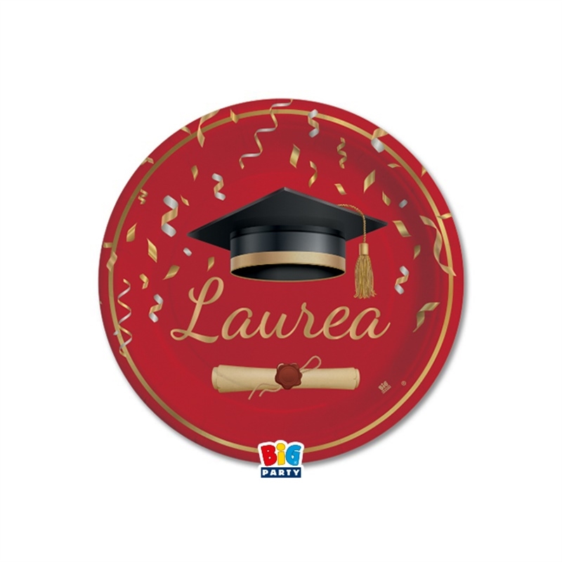 8 Piatti cm. 18 Laurea Glamour