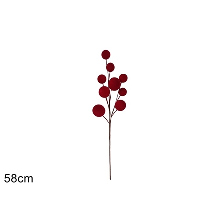 stelo-natalizio-9-palle-effetto-velluto-bordeaux-58-cm