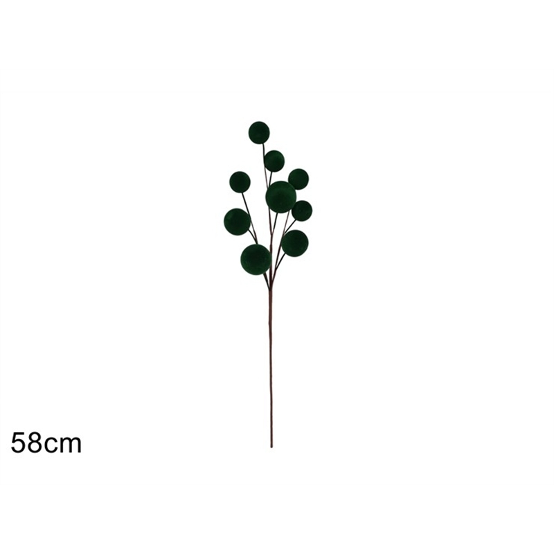 stelo-natalizio-9-palle-effetto-velluto-verde-58-cm