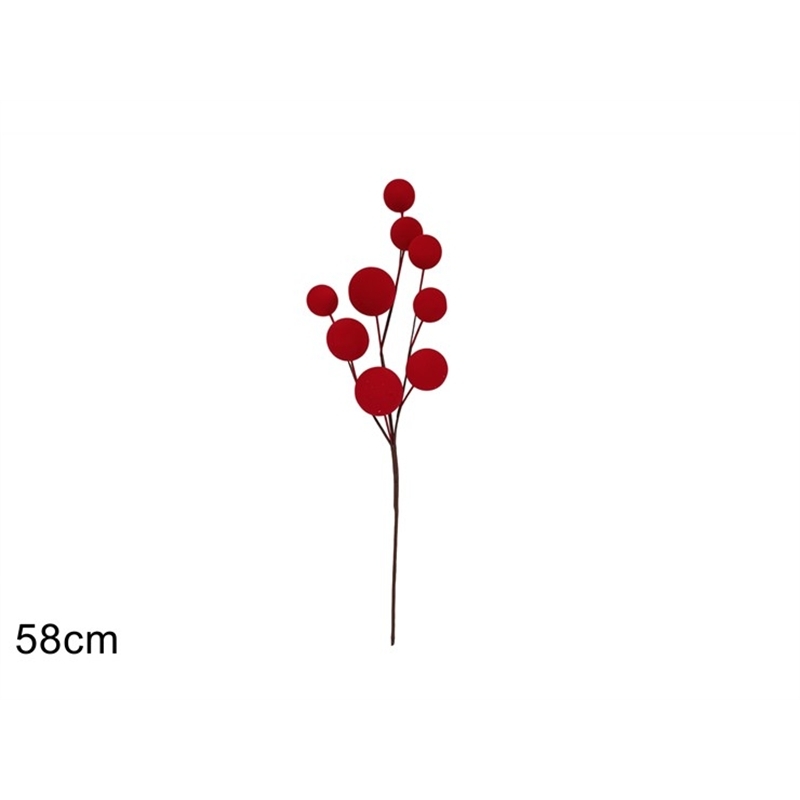 stelo-natalizio-9-palle-effetto-velluto-rosso-58-cm