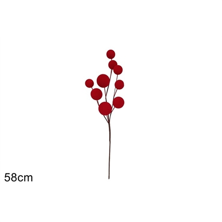 stelo-natalizio-9-palle-effetto-velluto-rosso-58-cm