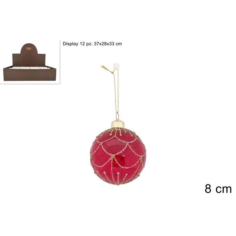 palla-natale-vetro-rosso-trasparente-decoro-oro-8-cm