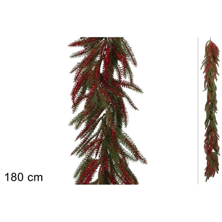 ghirlanda-natalizia-rami-pvc-glitter-rosso-180-cm