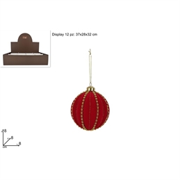palla-natale-vetro-velluto-rosso-perline-oro-8-cm