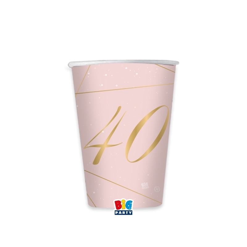 8 Bicchieri cc. 200 40 Anni Rose