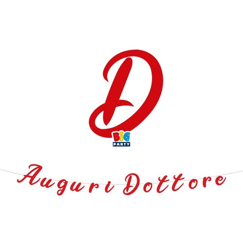 Festone Scritta Italic Auguri Dottore cm. 300