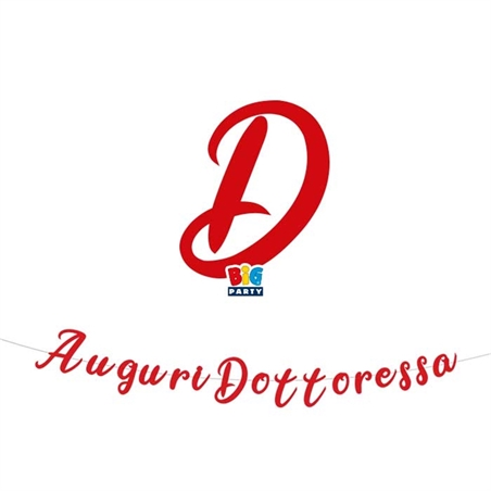 Festone Scritta Italic Auguri Dottoressa cm. 300