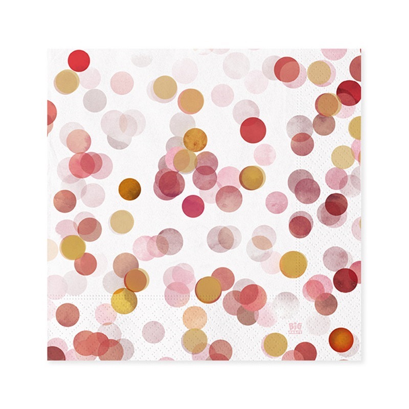 Tovagliolo 25x25 cm Coriandoli Rosa 20 Pezzi