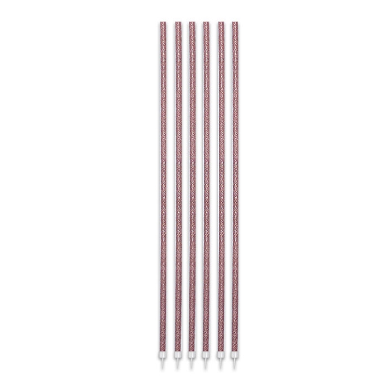 16 Candeline Fili Luminosi oro Glitter cm. 16 + supporto