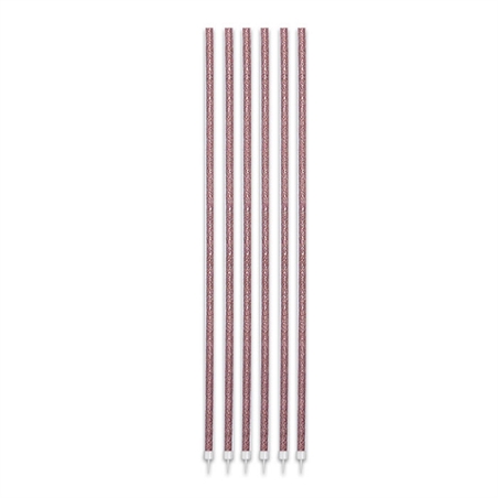 16 Candeline Fili Luminosi oro Glitter cm. 16 + supporto