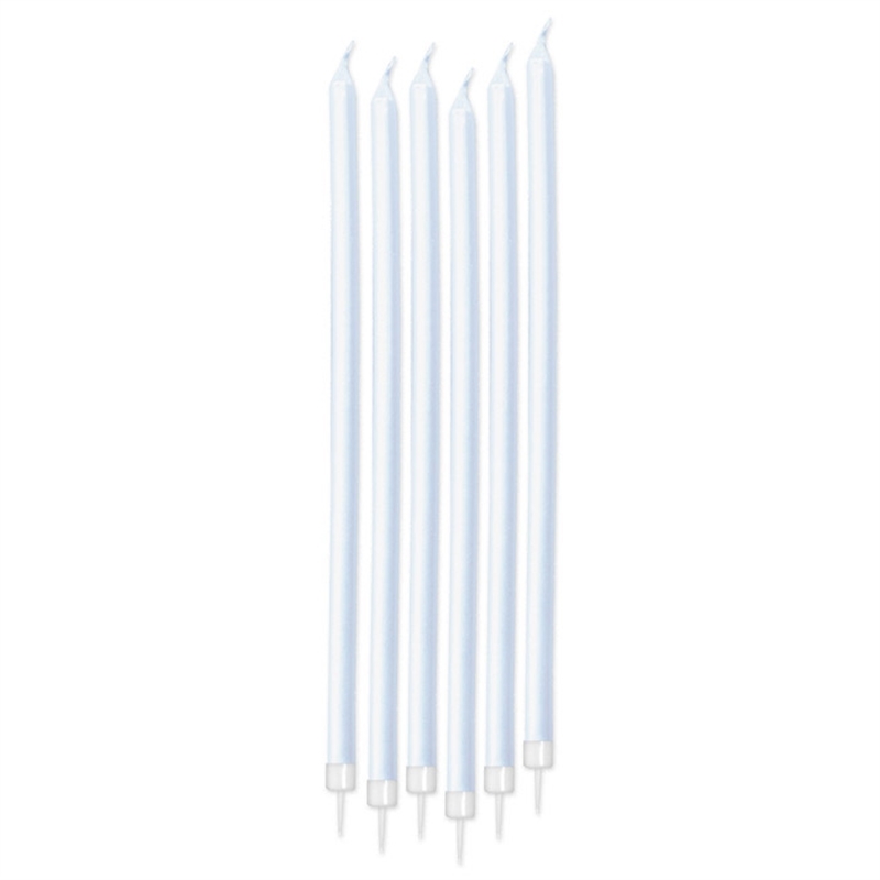 6 Candeline Matite Perlate cm. 15 + supporto