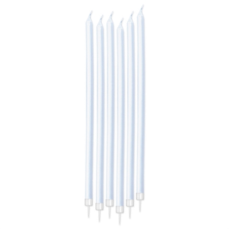 6 Candeline Matite Perlate cm. 15 + supporto