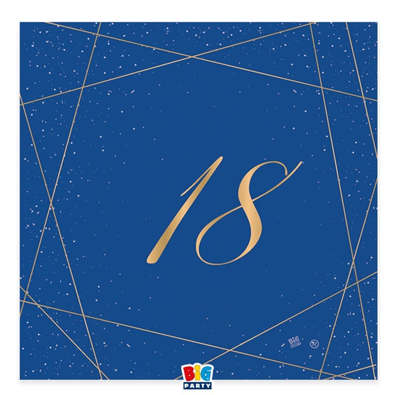20 Tovaglioli cm.33 x 33 60 Anni Blue Gold
