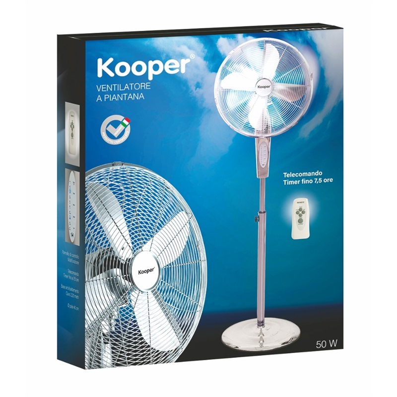 Ventilatore a piantana con telecomando pale da 40cm stile industrial